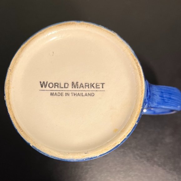 Pair of WORLD MARKET Hand Painted Christmas Mugs  ~ Santa Claus ~ Christmas Tree - Picture 14 of 15